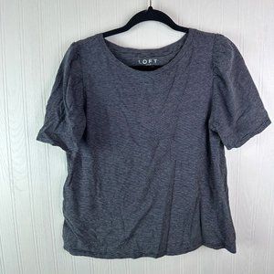 Loft Black and White blouse short‎ sleeve size medium